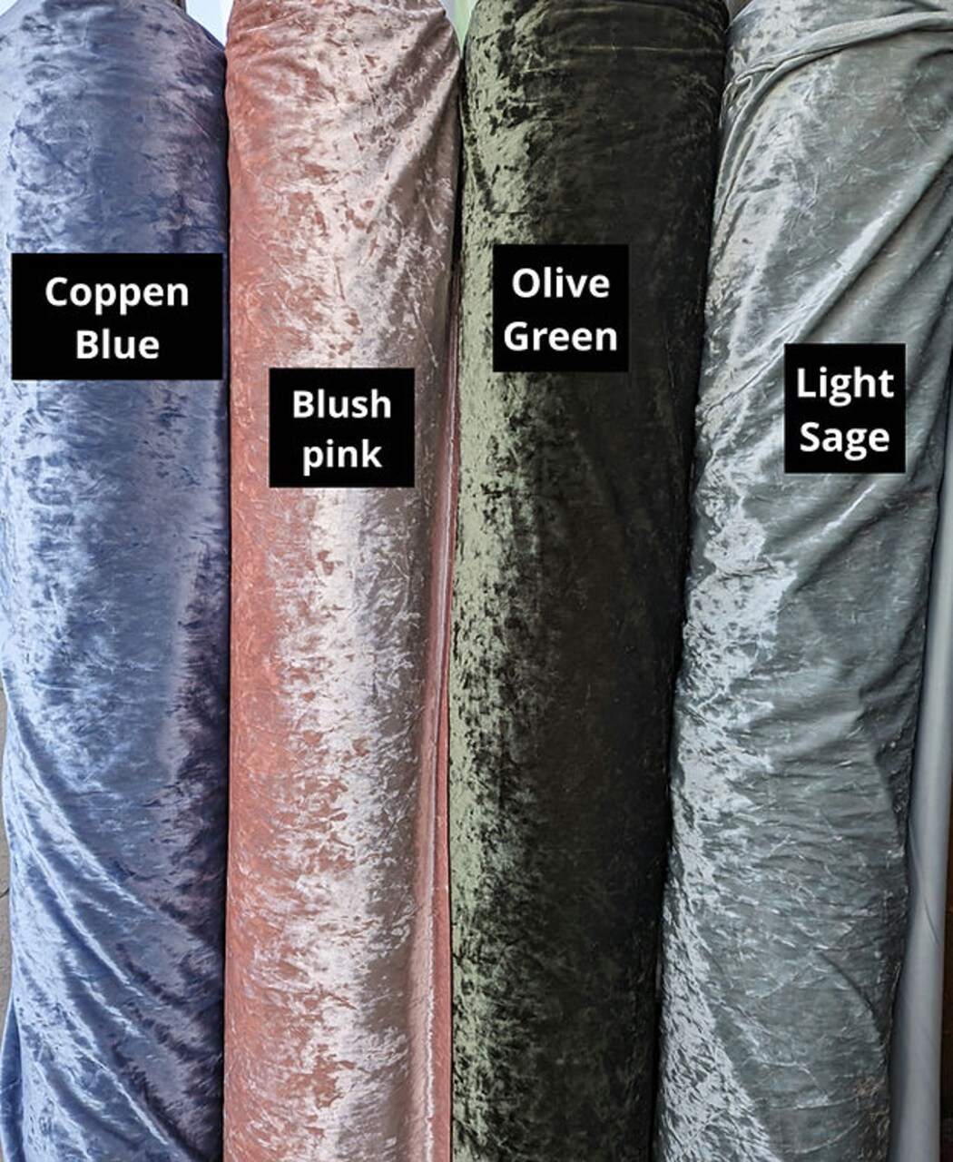 1 Yard Crushed Velvet Fabric Polyester Spandex Stretch Textured 58/59 Inches Wide